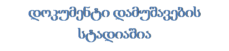 Text Box: დოკუმენტი დამუშავების სტადიაშია